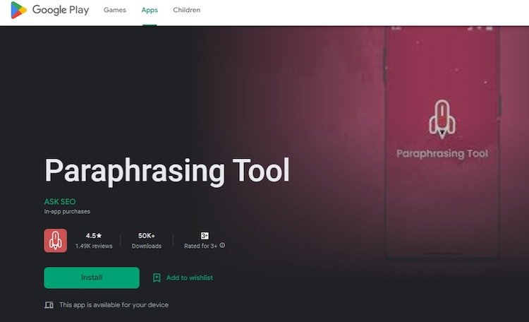 Paraphrasing Tool by ASK SEO